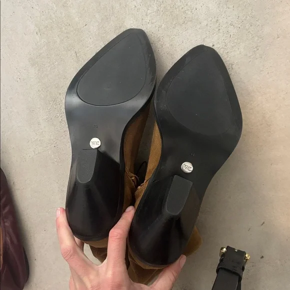 Zara Tan Suede Ankle Boots - Picture 4 of 5